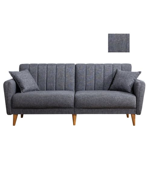 Canapé-lit 3 places Aqua gris foncé - 205x85x85 cm