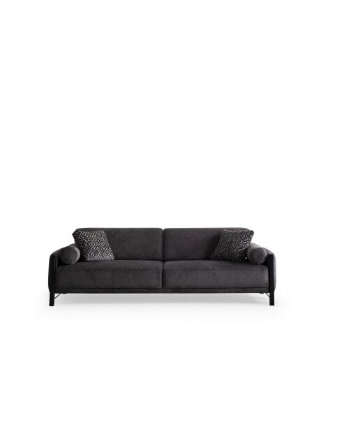 Nora grijze 3-zitsbank - 235x67x100 cm