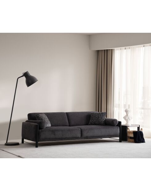 Nora grijze 3-zitsbank - 235x67x100 cm