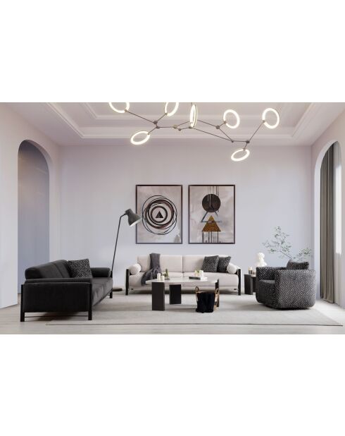 Nora grijze 3-zitsbank - 235x67x100 cm