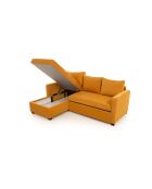 Canapé-lit d'angle Kado moutarde - 140x190 cm