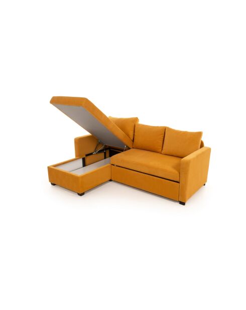 Canapé-lit d'angle Kado moutarde - 140x190 cm
