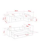 Canapé-lit d'angle Kado moutarde - 140x190 cm