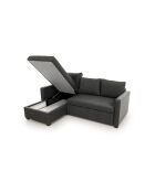 Canapé-lit d'angle Kado gris foncé - 140x190 cm
