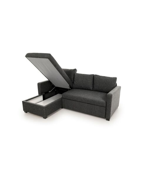 Canapé-lit d'angle Kado gris foncé - 140x190 cm