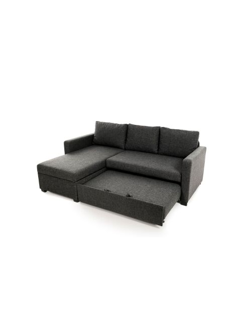 Canapé-lit d'angle Kado gris foncé - 140x190 cm