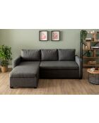 Canapé-lit d'angle Kado gris foncé - 140x190 cm
