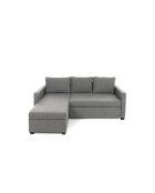 Canapé-lit d'angle Kado gris clair - 140x190 cm