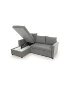 Canapé-lit d'angle Kado gris clair - 140x190 cm