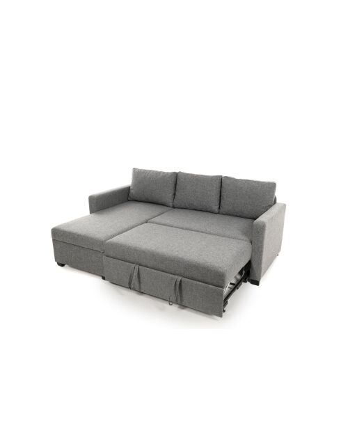 Canapé-lit d'angle Kado gris clair - 140x190 cm