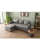 Canapé-lit d'angle Kado gris clair - 140x190 cm