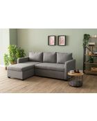 Canapé-lit d'angle Kado gris clair - 140x190 cm