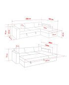 Canapé-lit d'angle Kado gris clair - 140x190 cm