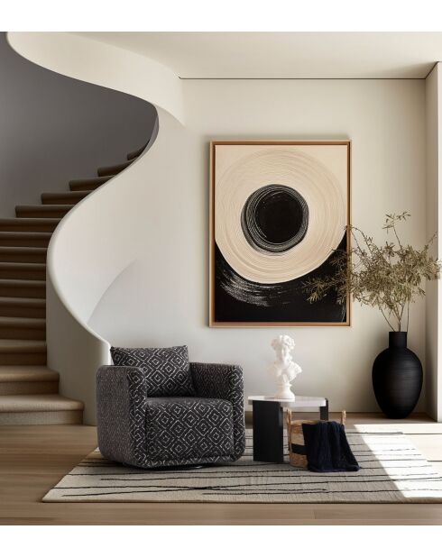 Nora Ohrensessel Schwarz, weiß - 75 x70x80 cm