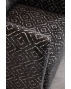 Fauteuil à oreilles Nora Noir, blanc - 75 x70x80 cm