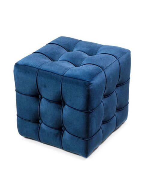 Puf Lisbon azul marino - 42x42x42 cm