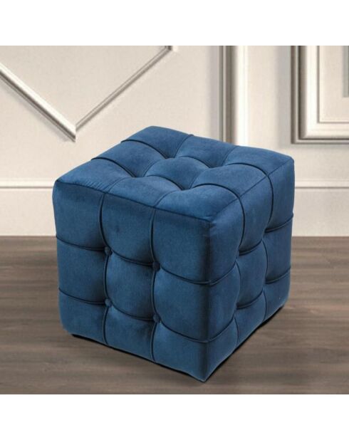 Puf Lisbon azul marino - 42x42x42 cm