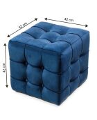 Puf Lisbon azul marino - 42x42x42 cm