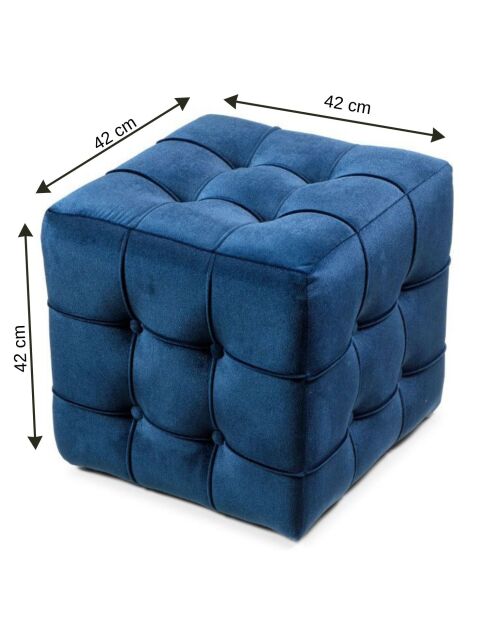 Puf Lisbon azul marino - 42x42x42 cm