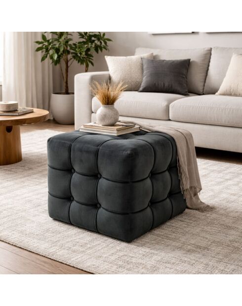 Pouf Lizbon gris - 42x42x42 cm