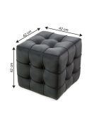 Pouf Lizbon gris - 42x42x42 cm
