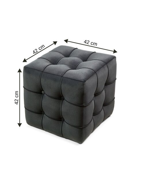 Pouf Lizbon gris - 42x42x42 cm