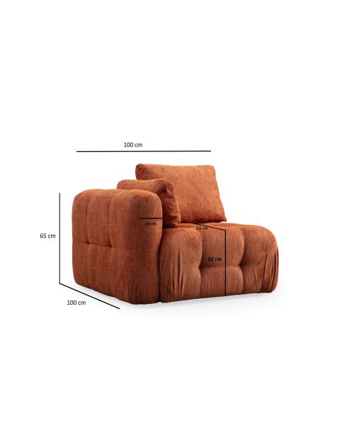 Canapé 2 places Amaris orange - 300x120x65 cm