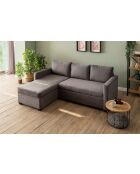 Canapé-lit d'angle Kado gris - 140x190 cm