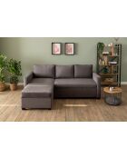 Canapé-lit d'angle Kado gris - 140x190 cm