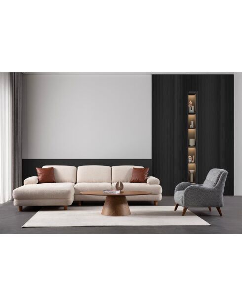 Canapé-lit d'angle Joli coin gauche crème - 315x100-165x75 cm