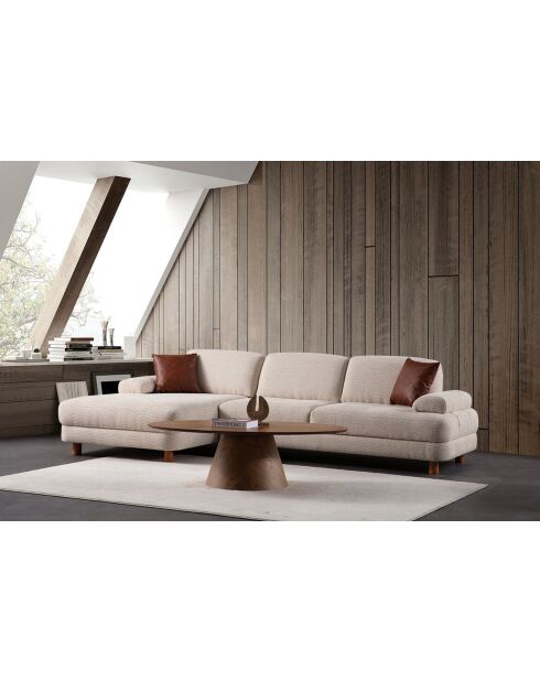 Canapé-lit d'angle Joli coin gauche crème - 315x100-165x75 cm