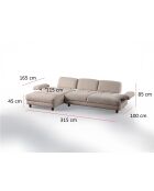 Canapé-lit d'angle Joli coin gauche crème - 315x100-165x75 cm