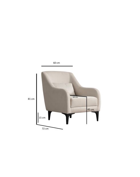 Poltrona Astana ecru - 60x72x81 cm