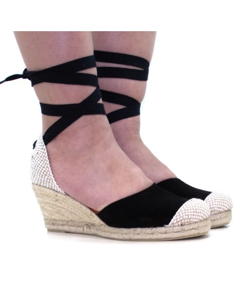 Martina sandalen met zwarte suède hak - hak van 7,3 cm