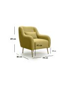 Silla plegable Seville amarilla - 78x90x89 cm