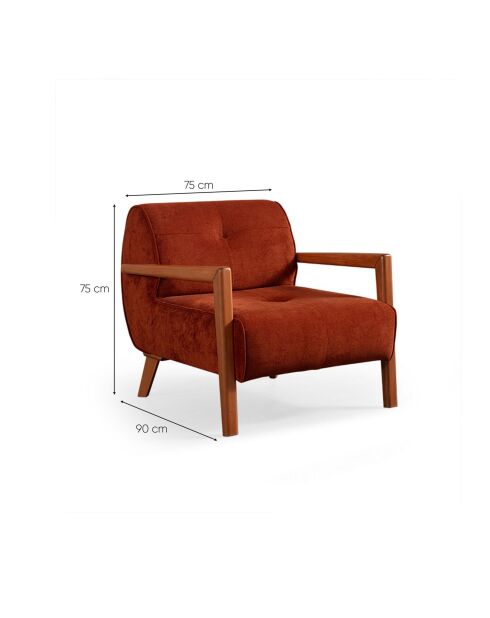 Drop Berger Ohrensessel, 75 x 90 x 75 cm, orange