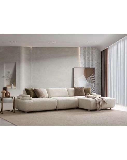 Canapé d'angle Toscane beige - 330x150x75 cmx105 cm