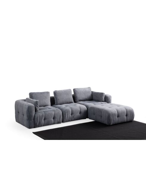 Amaris 3-Sitzer-Ecksofa mit grauer Ottomane - 290x200x100x65 cm