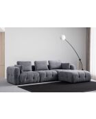 Amaris 3-zits hoekbank met grijze poef - 290x200x100x65 cm