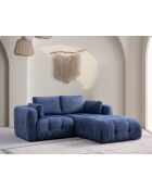 Amaris 2-Sitzer-Ecksofa mit marineblauer Ottomane - 180x120x65 cm