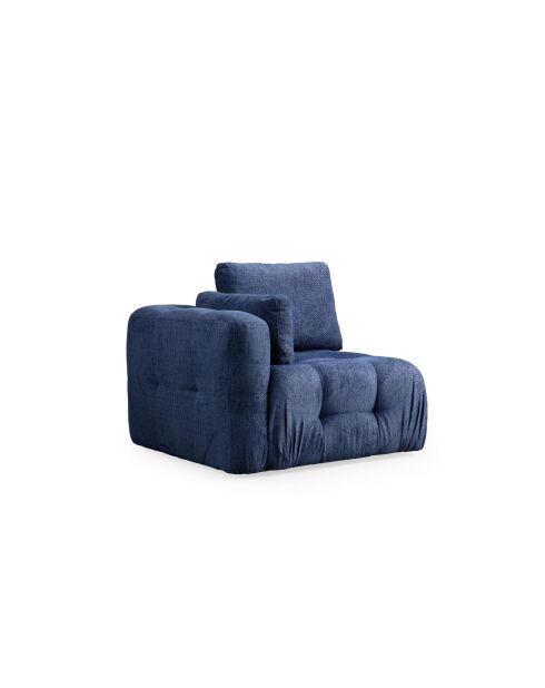 Amaris 2-Sitzer-Ecksofa mit marineblauer Ottomane - 180x120x65 cm