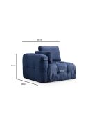 Amaris 2-Sitzer-Ecksofa mit marineblauer Ottomane - 180x120x65 cm