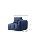 Amaris 2-Sitzer-Ecksofa mit marineblauer Ottomane - 180x120x65 cm