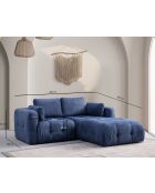Amaris 2-Sitzer-Ecksofa mit marineblauer Ottomane - 180x120x65 cm