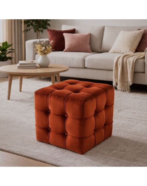 Pouf Lizbon orange - 42x42x42 cm