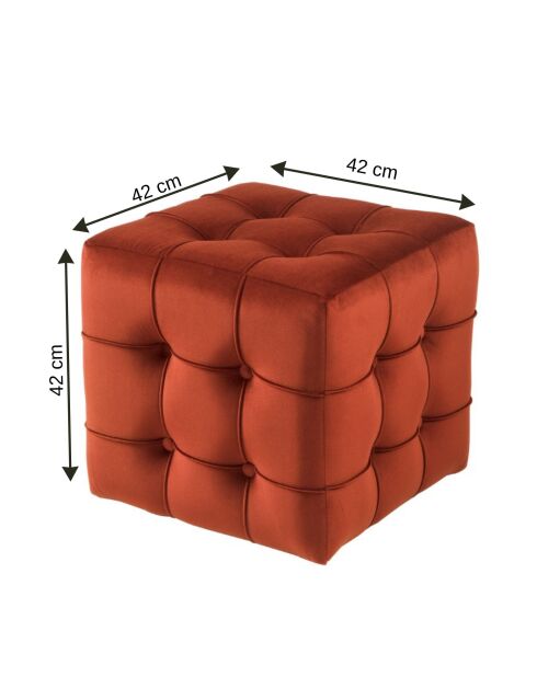 Pouf Lizbon orange - 42x42x42 cm