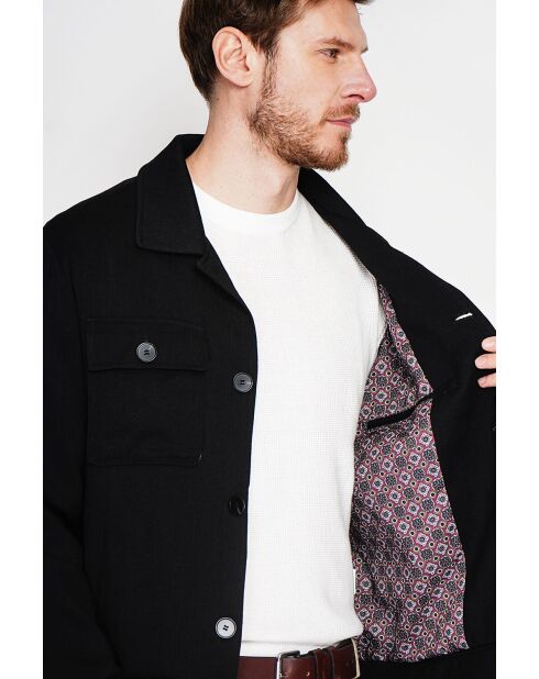 Zwart hemd van linnenmix Étienne