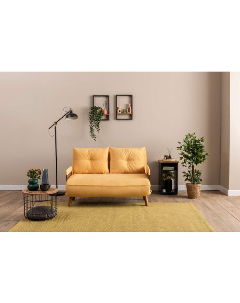 Cosmo 2-zitsslaapbank mosterd - 78x120x82 cm