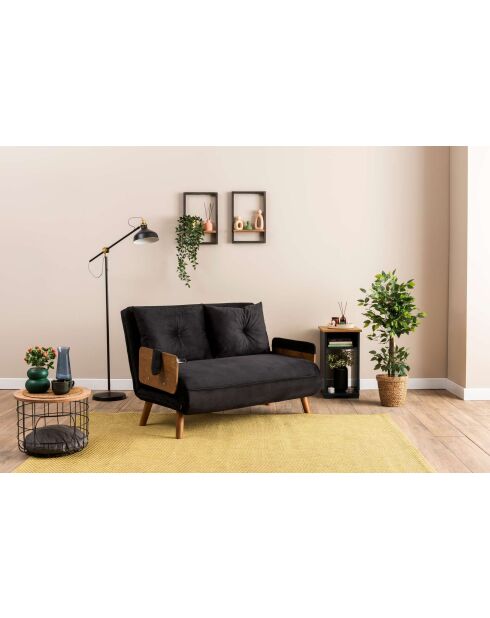 Cosmo 2-zitsslaapbank zwart - 78x120x82 cm