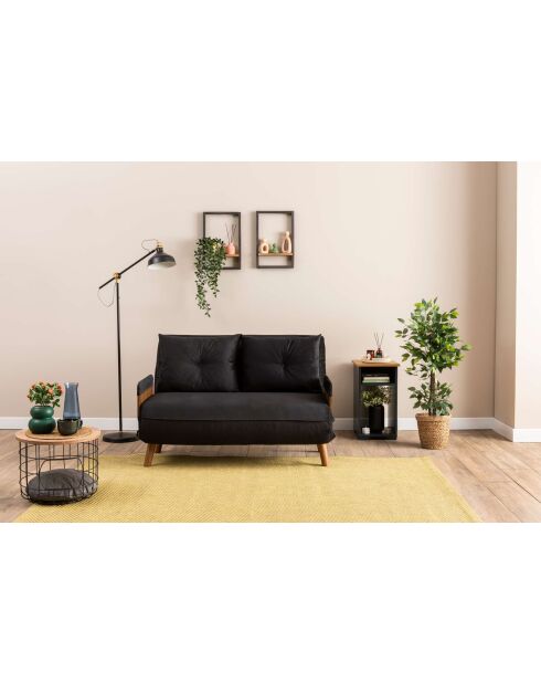 Cosmo 2-zitsslaapbank zwart - 78x120x82 cm